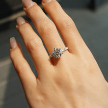 Load image into Gallery viewer, Elegant Solitaire Moissanite Ring with Secret Halo