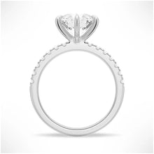 Load image into Gallery viewer, Side View of Hidden Halo Round Cut Ring