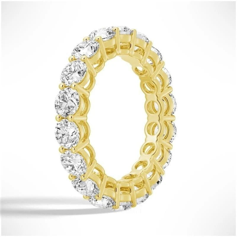 Radiant Unity Moissanite Eternity Band | Silver, 10K–18K Gold, Platinum