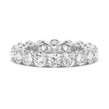 Load image into Gallery viewer, Stackable Moissanite Eternity Band in Platinum Finish