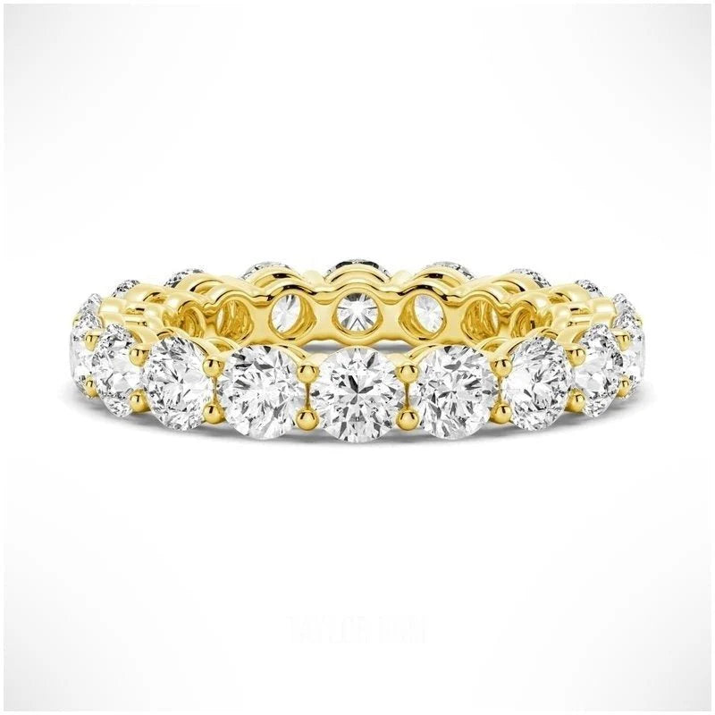 Radiant Unity Moissanite Eternity Band in 14K Yellow Gold