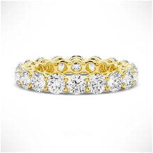 Load image into Gallery viewer, Radiant Unity Moissanite Eternity Band in 14K Yellow Gold