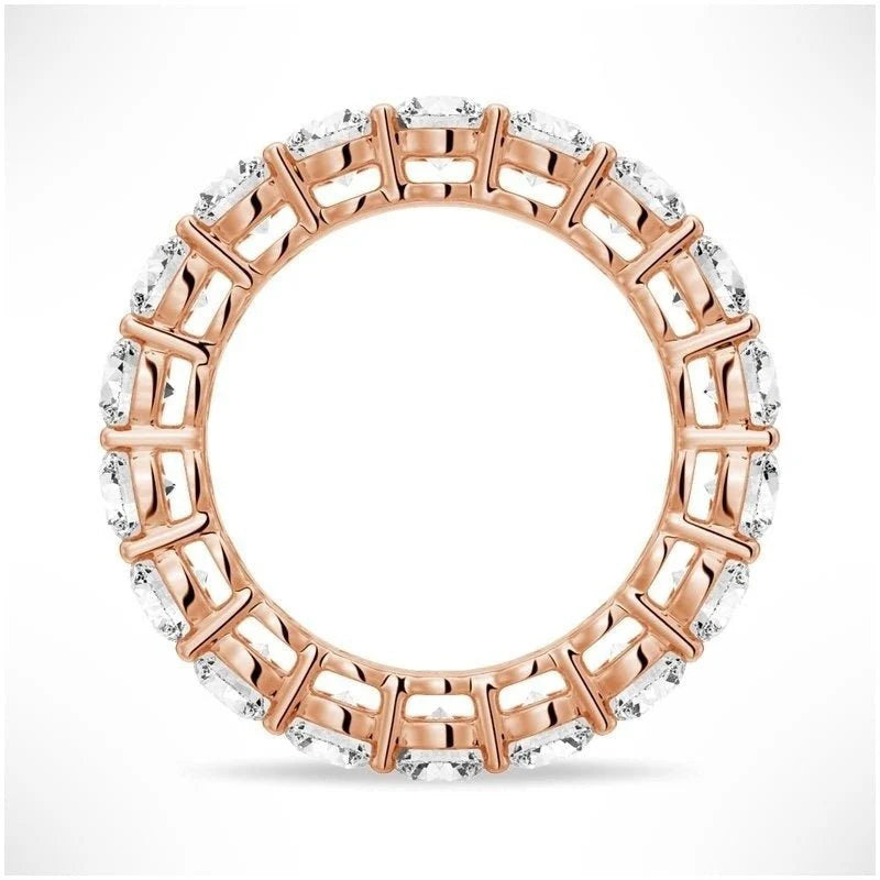 Round Moissanite Eternity Band with Comfort Fit Interior
