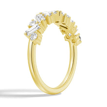 Load image into Gallery viewer, Gold Moissanite Wedding Band Closeup