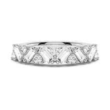 Load image into Gallery viewer, Round and Baguette Moissanite Wedding Band