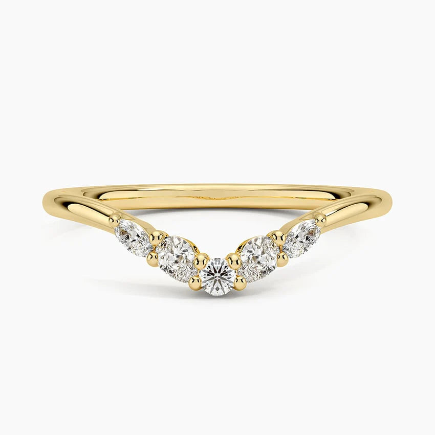 Vintage Moissanite Eternity Ring in Gold
