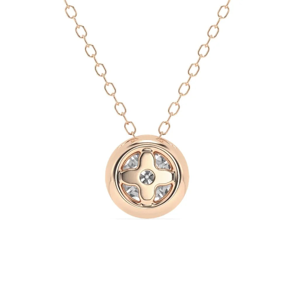 1 Ct Round Bezel Moissanite Necklace – Silver & Gold Options