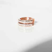 Load image into Gallery viewer, Moissanite Channel Hoop Earrings – Round Cut | Silver &amp; Gold