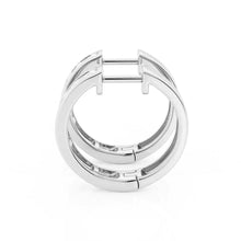 Load image into Gallery viewer, Moissanite Channel Hoop Earrings – Round Cut | Silver &amp; Gold
