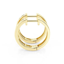 Load image into Gallery viewer, Moissanite Channel Hoop Earrings – Round Cut | Silver &amp; Gold