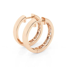 Load image into Gallery viewer, Moissanite Channel Hoop Earrings – Round Cut | Silver &amp; Gold