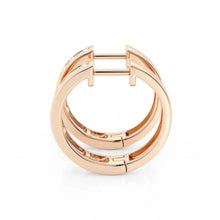 Load image into Gallery viewer, Moissanite Channel Hoop Earrings – Round Cut | Silver &amp; Gold