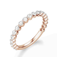 Load image into Gallery viewer, Moissanite Half Eternity Ring Closeup