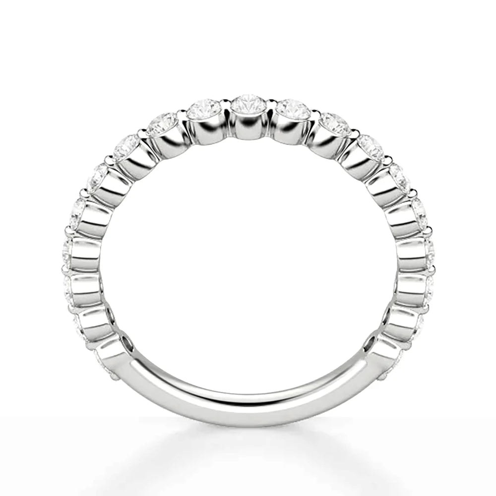 Platinum Shared Prong Moissanite Ring