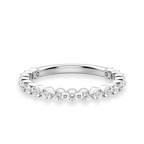 Round Cut Shared Prong Moissanite Wedding Band