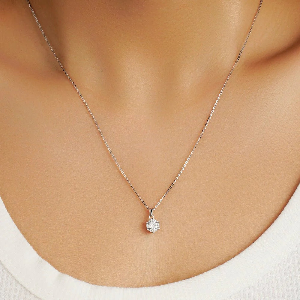 simple moissanite pendant  