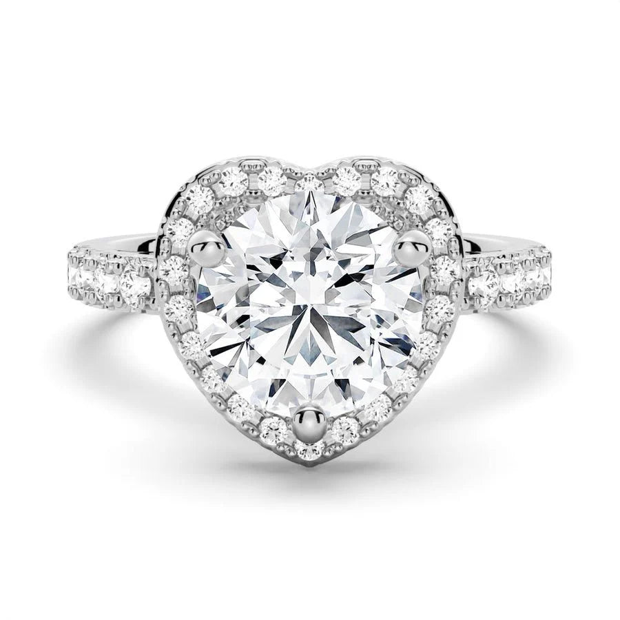 Round-Shaped Halo Moissanite Engagement Ring