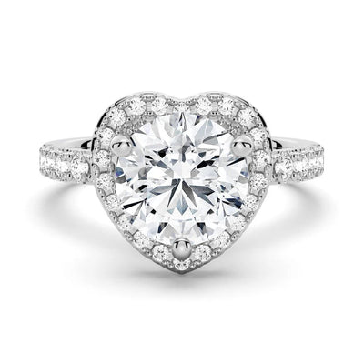 Round-Shaped Halo Moissanite Engagement Ring
