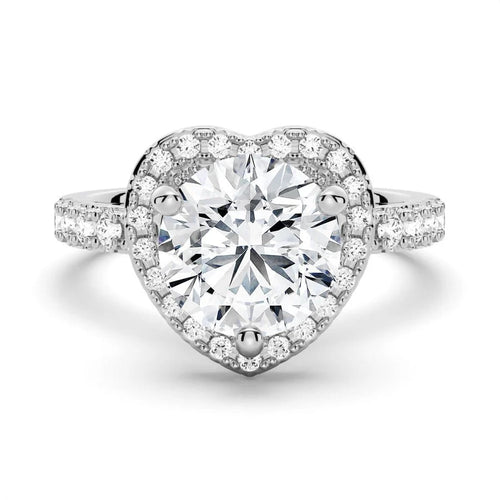 Round-Shaped Halo Moissanite Engagement Ring