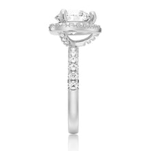 Load image into Gallery viewer, Round Halo Moissanite Ring Side Profile