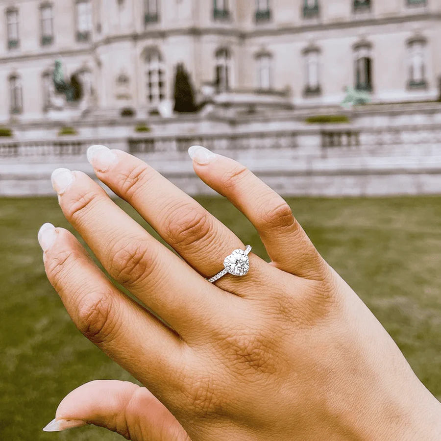 Love Moissanite Ring for Proposal