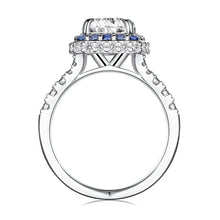 Load image into Gallery viewer, Elegant Sapphire and Moissanite Engagement Ring