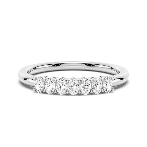 Shared Prong Oval Moissanite Ring Band
