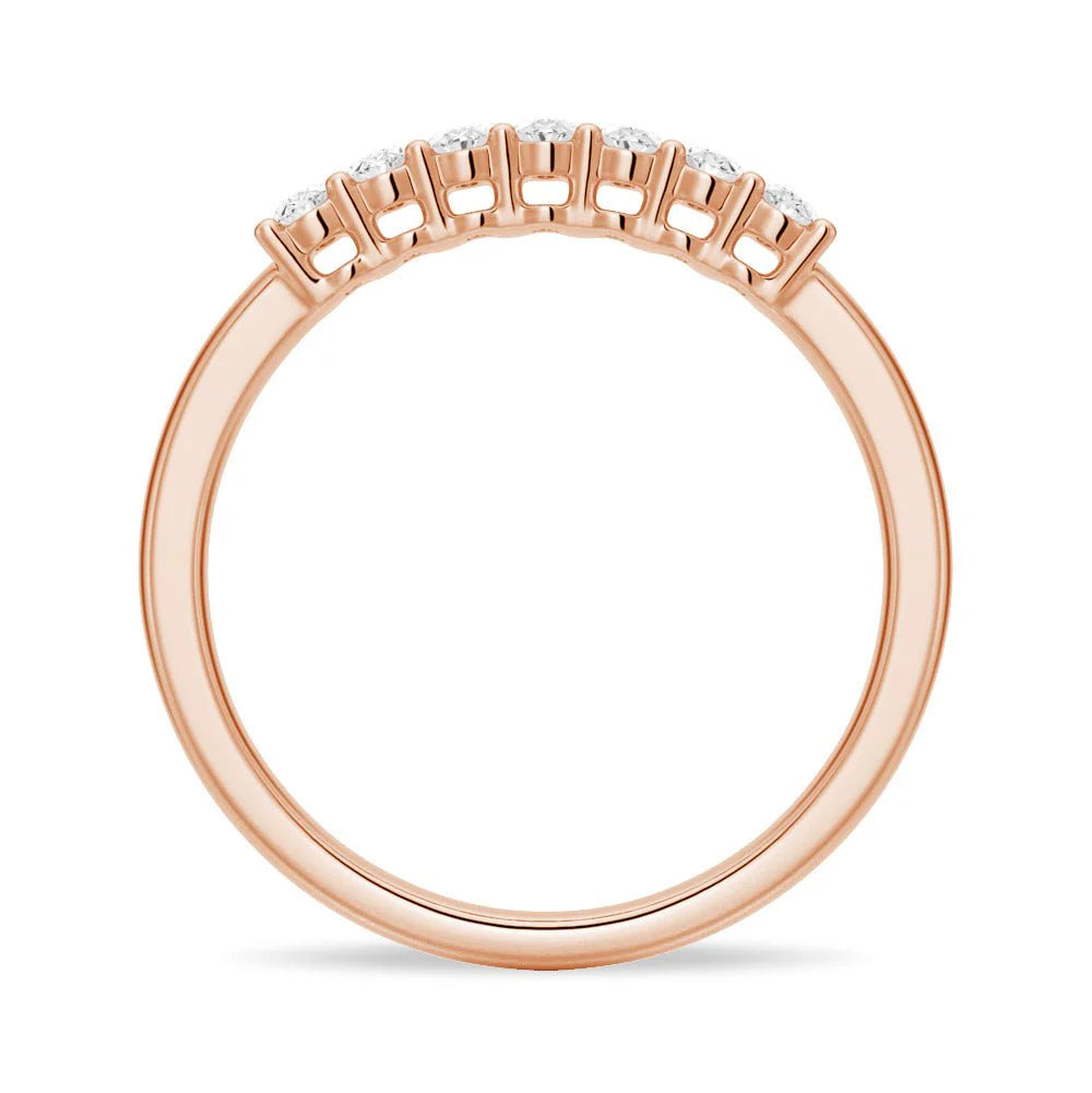 Shared Prong Oval Moissanite Wedding Band – Classic Eternity Ring in Silver, Gold, or Platinum