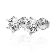 Load image into Gallery viewer, 2CT Moissanite Stud Earrings in Platinum