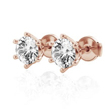 Load image into Gallery viewer, Round Cut Moissanite Earrings – 1 Carat