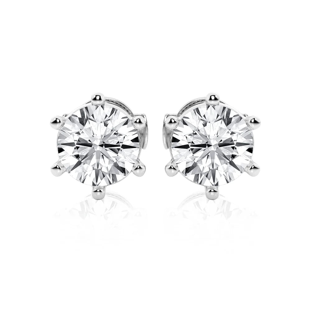 Three-Prong Moissanite Earrings