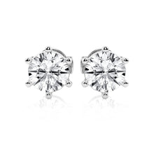 Load image into Gallery viewer, Three-Prong Moissanite Earrings