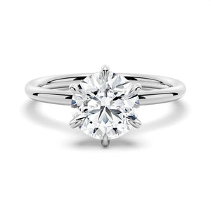 Six-Prong Round Cut Moissanite Solitaire Ring