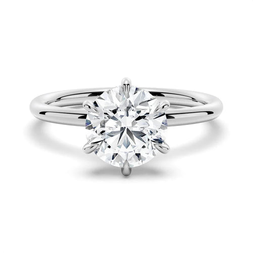 Six-Prong Round Cut Moissanite Solitaire Ring