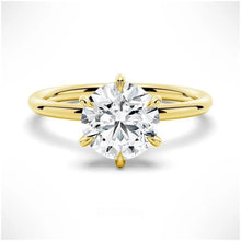 Load image into Gallery viewer, Six-Prong Round Moissanite Solitaire Engagement Ring | Tikonemus Jewelry