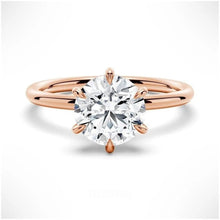 Load image into Gallery viewer, Six-Prong Round Moissanite Solitaire Engagement Ring | Tikonemus Jewelry