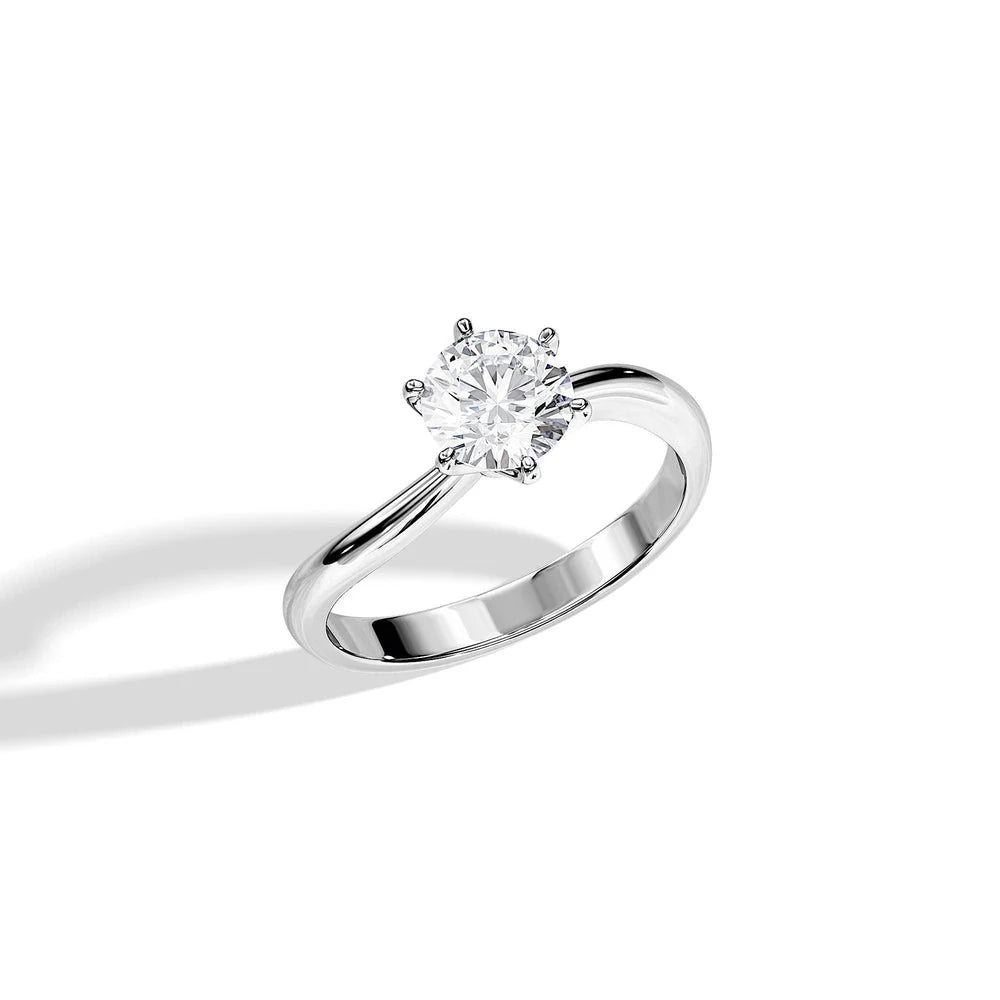 Solitaire Moissanite Engagement Ring with Six Prongs
