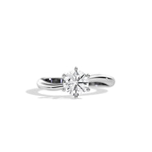Load image into Gallery viewer, Six-Prong Wave Round Moissanite Solitaire Ring