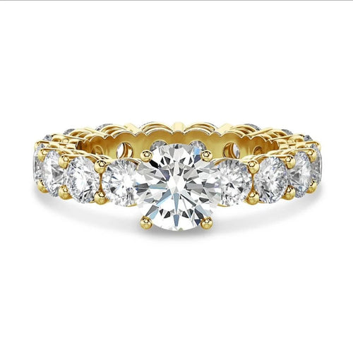 Round Moissanite Eternity Band in Gold