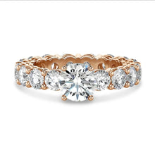 Load image into Gallery viewer, Radiant Moissanite Eternity Ring Closeup