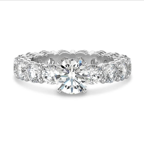 Solitaire Unity Wedding Band with Moissanite