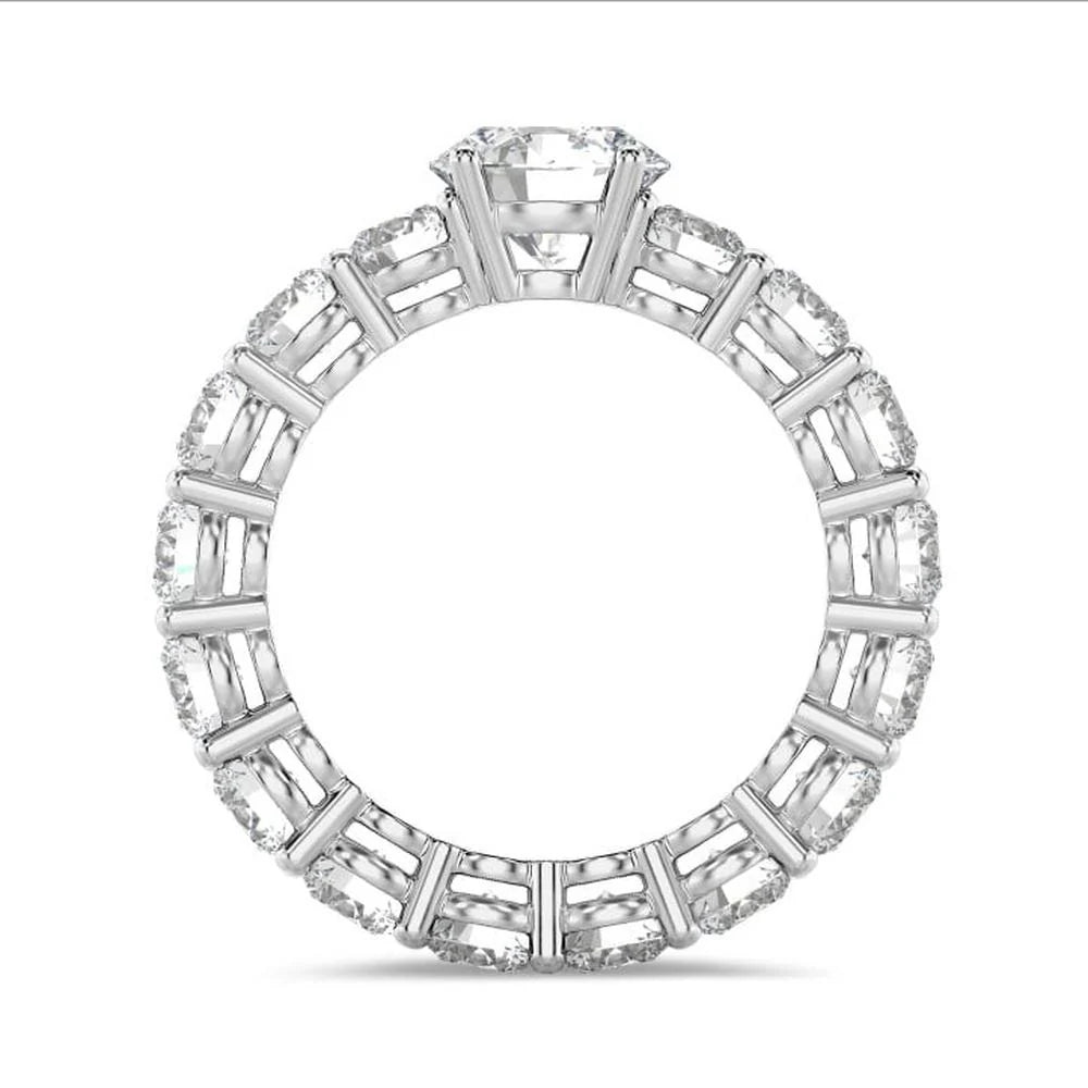 Moissanite Wedding Band in Platinum Finish