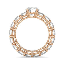 Load image into Gallery viewer, Radiant Unity Eternity Band – Round Solitaire Moissanite Wedding Ring