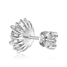 Load image into Gallery viewer, Platinum Moissanite Flower Stud Earrings