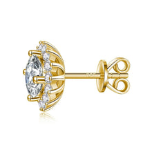 Load image into Gallery viewer, Dainty Sunflower Earrings with Sparkling Stones