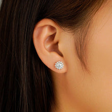 Load image into Gallery viewer, Dainty Sunflower Earrings with Sparkling Stones
