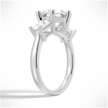 Load image into Gallery viewer, Sophisticated Moissanite Ring with Trio Stone Design