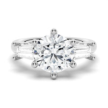 Load image into Gallery viewer, 1 Carat Three-Stone Moissanite Engagement Ring in Silver