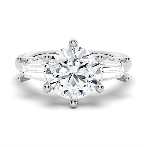 1 Carat Three-Stone Moissanite Engagement Ring in Silver