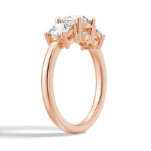 Load image into Gallery viewer, Three Stone Moissanite Wedding Band – Prong Set Ring in Silver, Gold, or Platinum